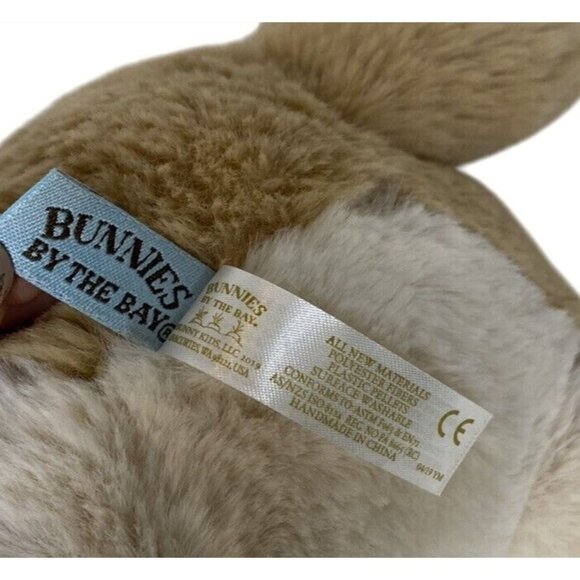 BUNNIES BY THE BAY NIBBLE DOG Skipit Floppy White Tan Brown Sitting 13" Plush - Picture 7 of 7